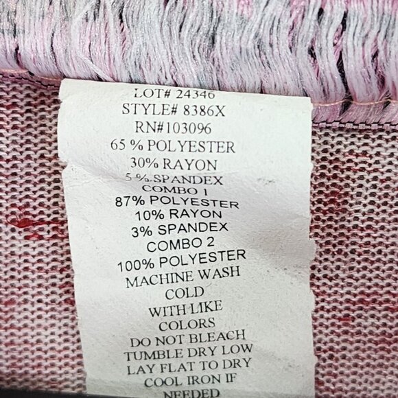 Womens Red & Gray Fame 4 Fifteen Pullover Shirt Long Sleeve Hi Lo 1/4 Zip XXL - Picture 7 of 11